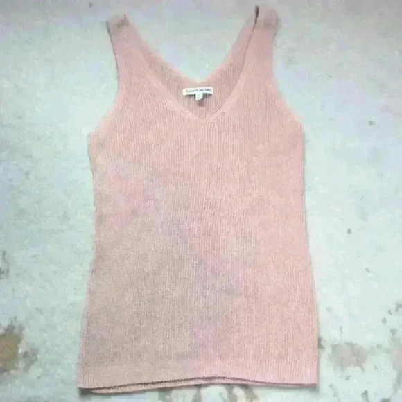 ELIZABETH & JAMES Tunic Length Knit Sleeveless V Neck Tank Peach Women Med - Picture 10 of 10